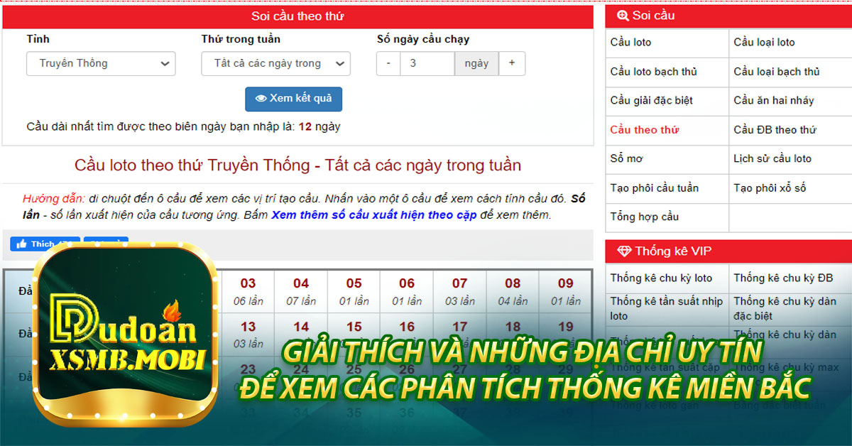 Giải thích và những địa chỉ uy tín để xem các phân tích thống kê miền Bắc