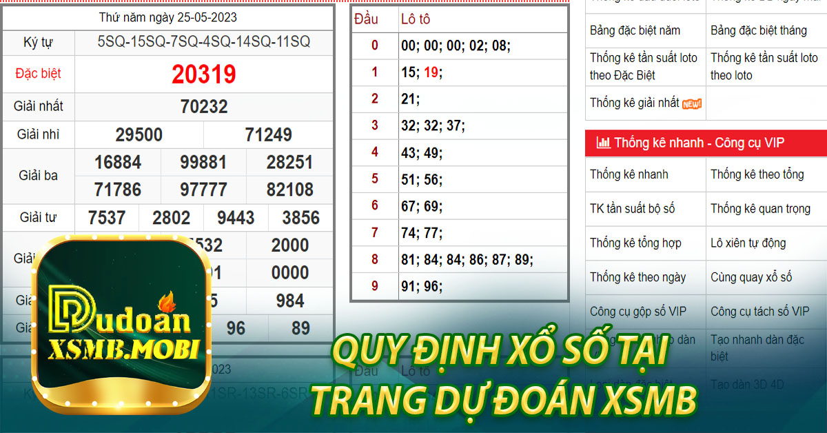 Quy định xổ số tại trang Dự đoán xsmb