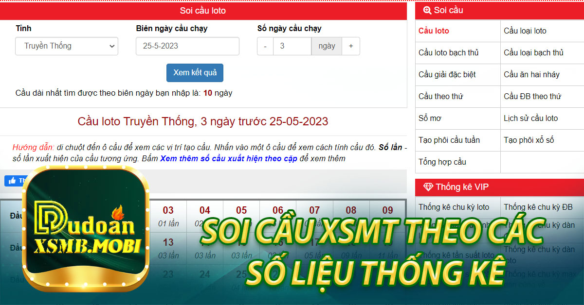 Soi cầu XSMT theo các số liệu thống kê